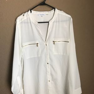 Calvin Klein button down blouse